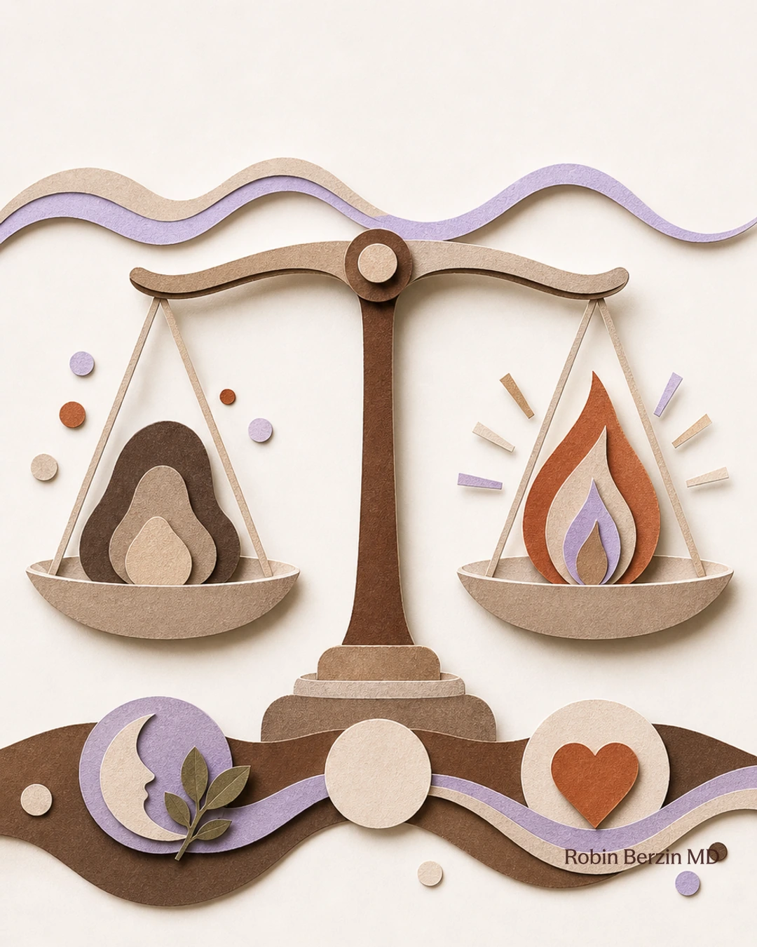 How to balance cortisol levels to increase energy and lose weight editorial cut-paper collage illustration