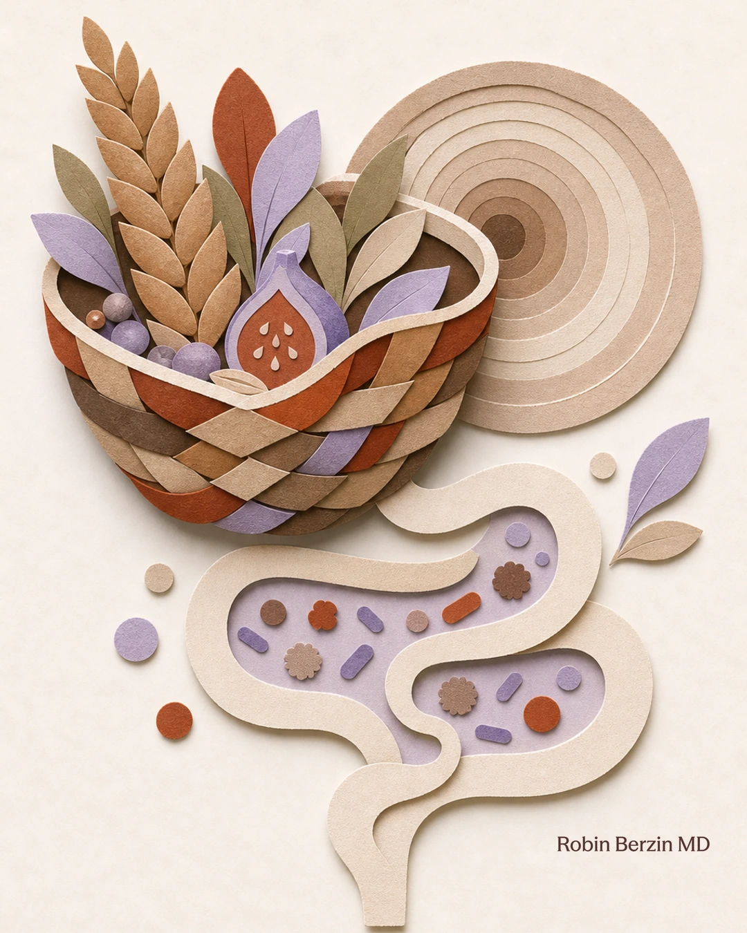 Is “fibermaxxing” the key to slowing aging?  editorial cut-paper collage illustration