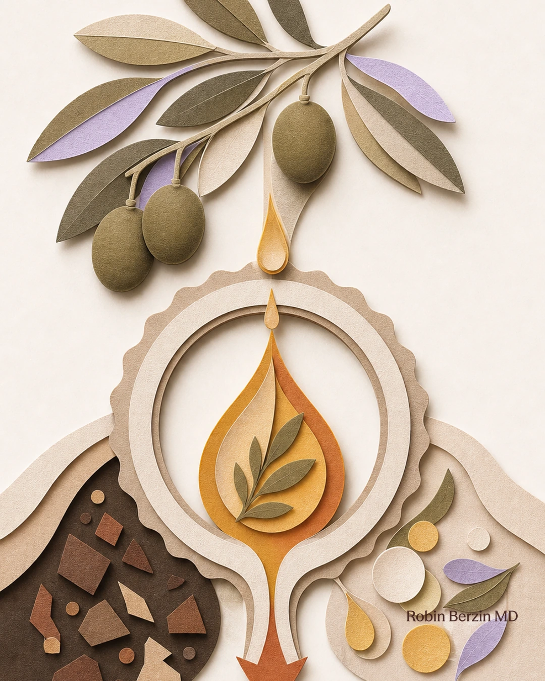 Are you using the right EVOO? editorial cut-paper collage illustration