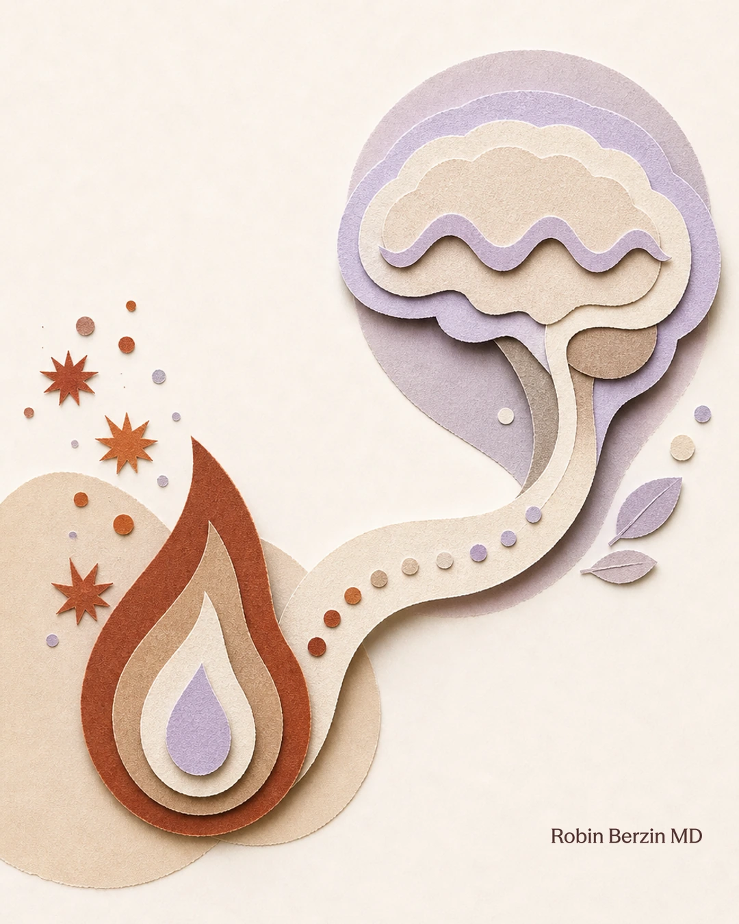 Fix Your Metabolism to Improve Mental Health editorial cut-paper collage illustration