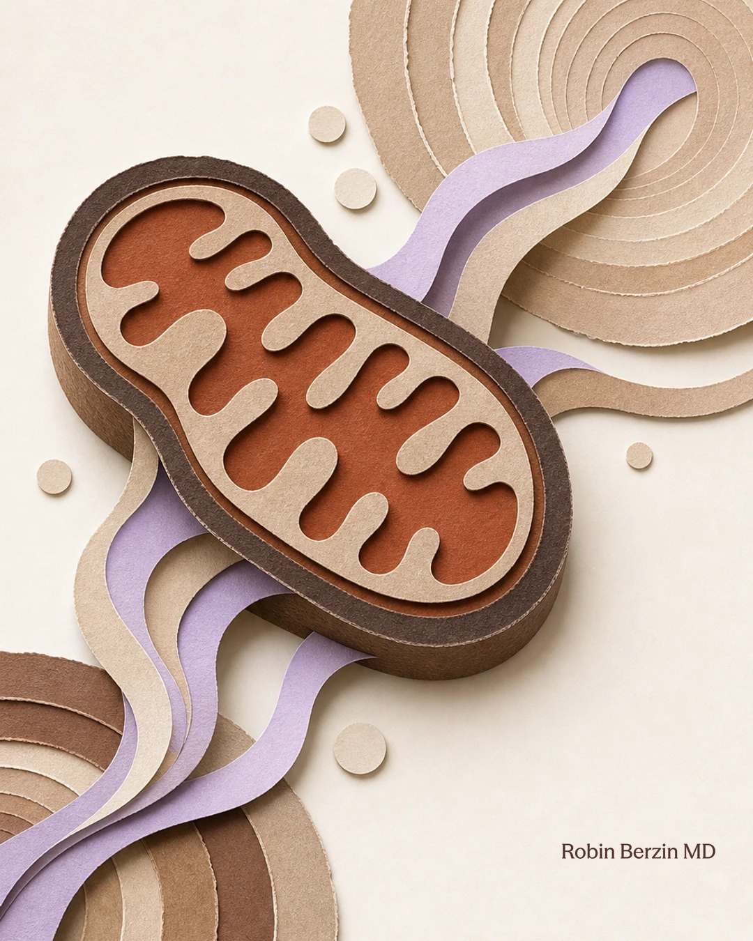 If You Only Fix One Thing for Longevity, Make It Your Mitochondria. editorial cut-paper collage illustration