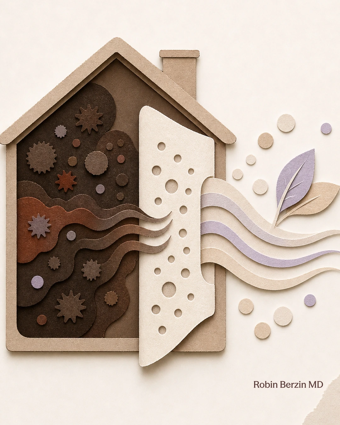 Mold Symptoms: Are Mycotoxins Behind Your Illness? editorial cut-paper collage illustration