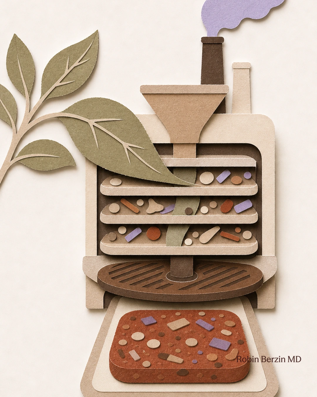 Are plant-based meats just ultraprocessed food in disguise? editorial cut-paper collage illustration