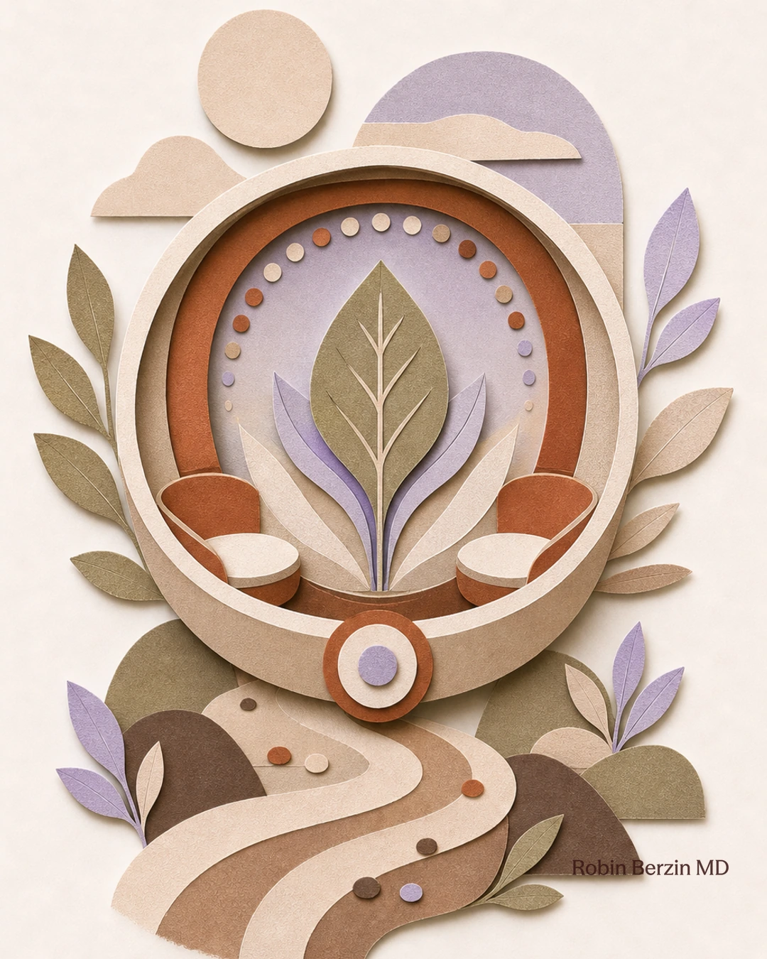 Plant medicine can be a tool, but it’s not a cure. editorial cut-paper collage illustration