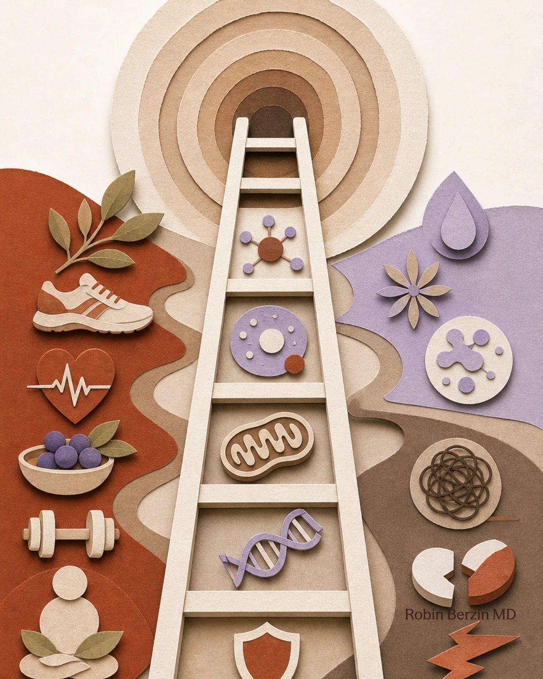 Loooongevity: Which Treatments & Therapeutics Actually Work? editorial cut-paper collage illustration