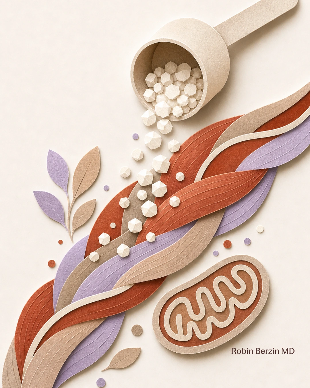 Why so many women are using creatine (including me) editorial cut-paper collage illustration